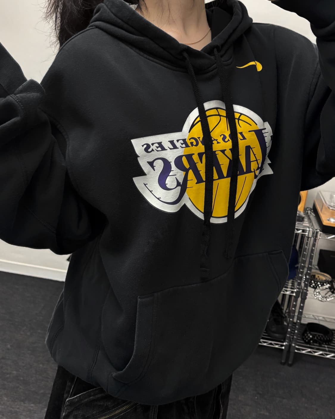 나이키 NBA LA 레이커스 오버핏 후드티 상품이미지1