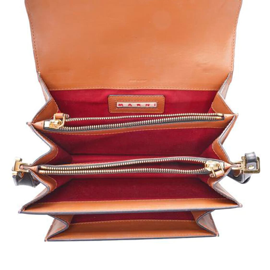 (중고) 마르니 멀티컬러 카프스킨 트렁크 미듐 숄더백 상품이미지5
