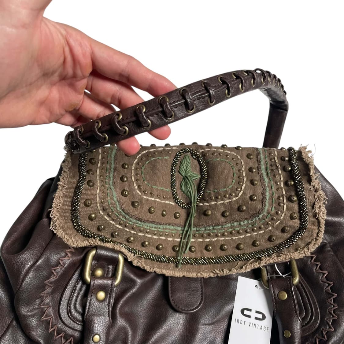 Nicoli 에스닉 커버 레더 백 상품이미지4