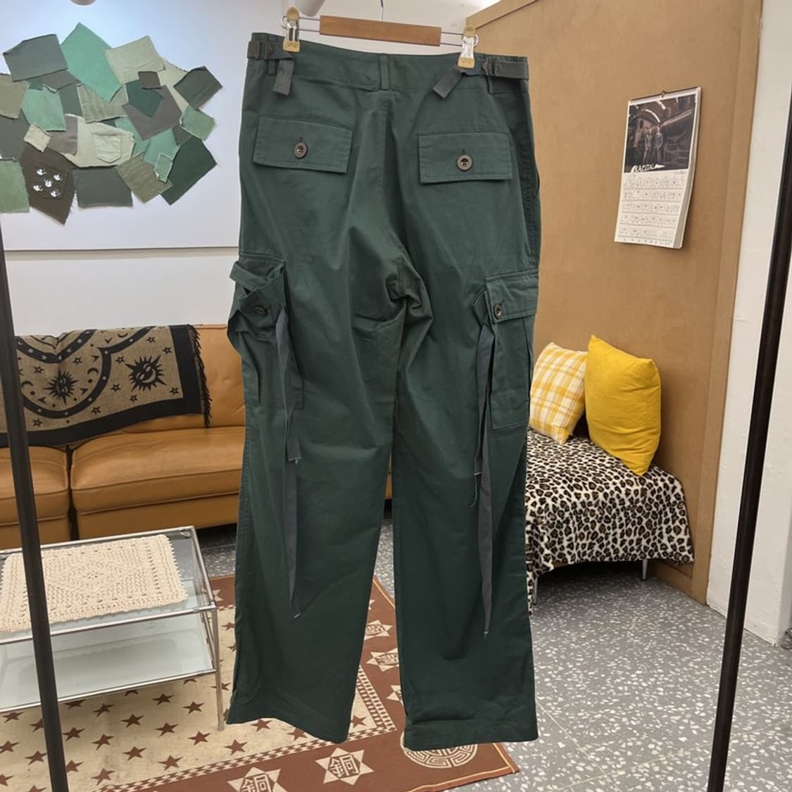 빈티지 스트릿 펑크 민트그린 스트랩 카고팬츠 M C10003 상품이미지4