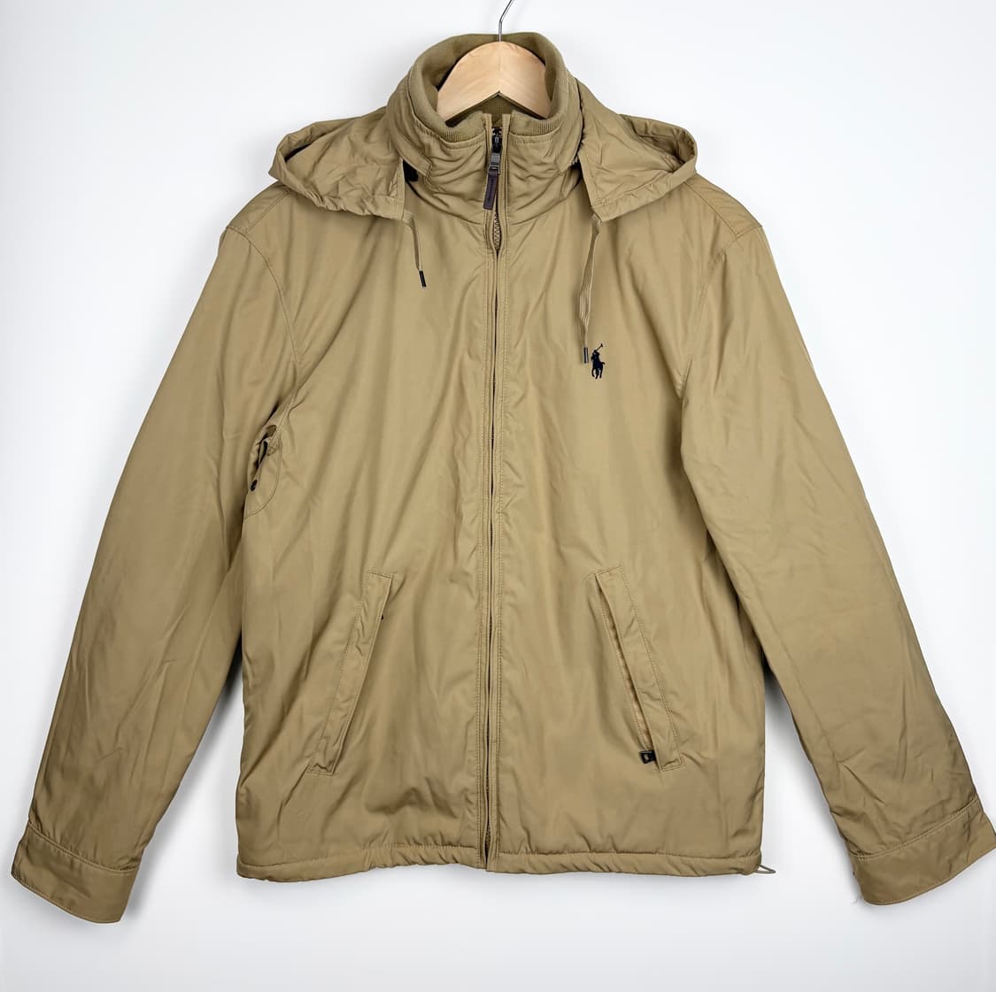 폴로 랄프로렌 두산 00s 베이지 블랙포니 히든후드 이너플리스 자켓 상품이미지1
