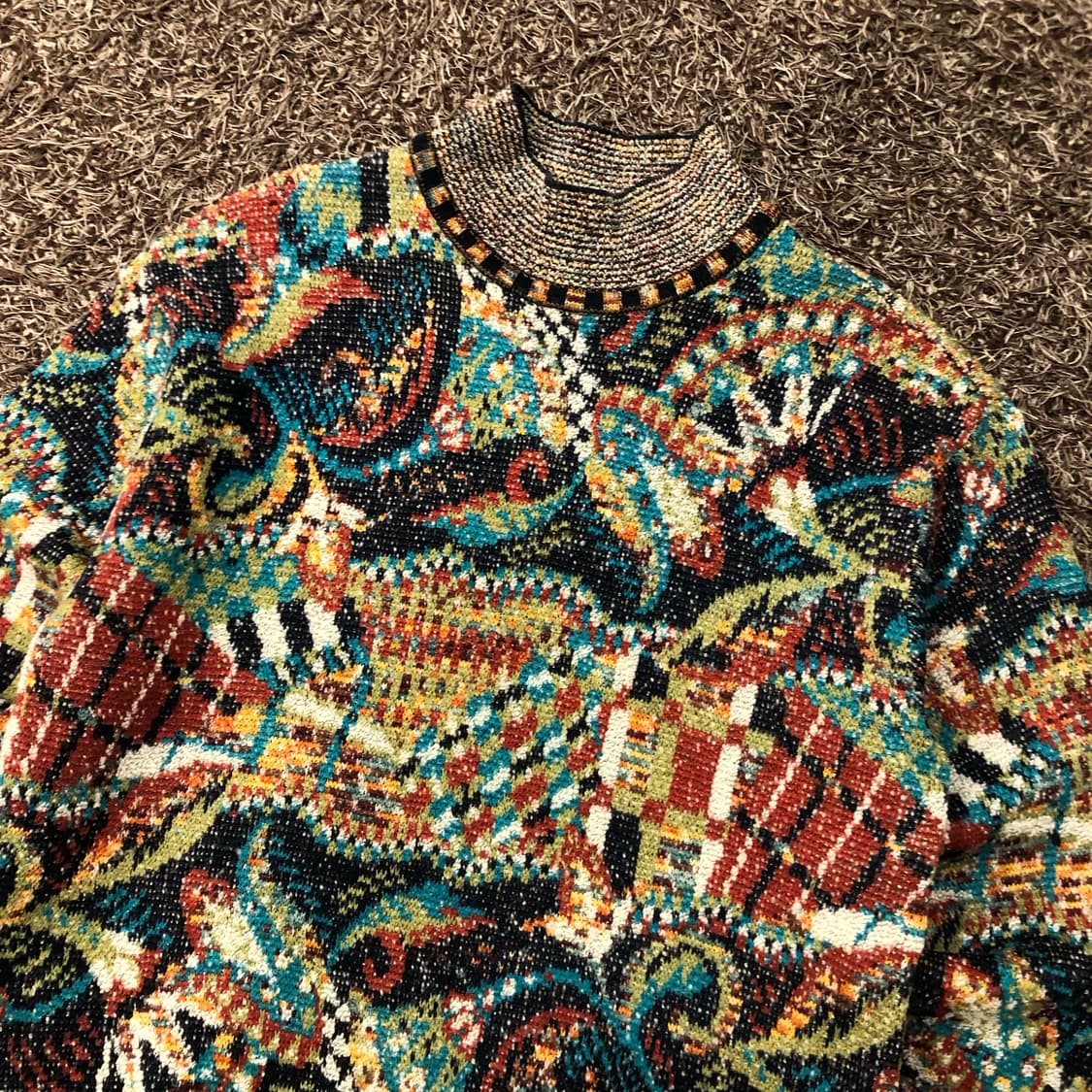 미쏘니 울 멀티컬러 패턴 니트 상품이미지2