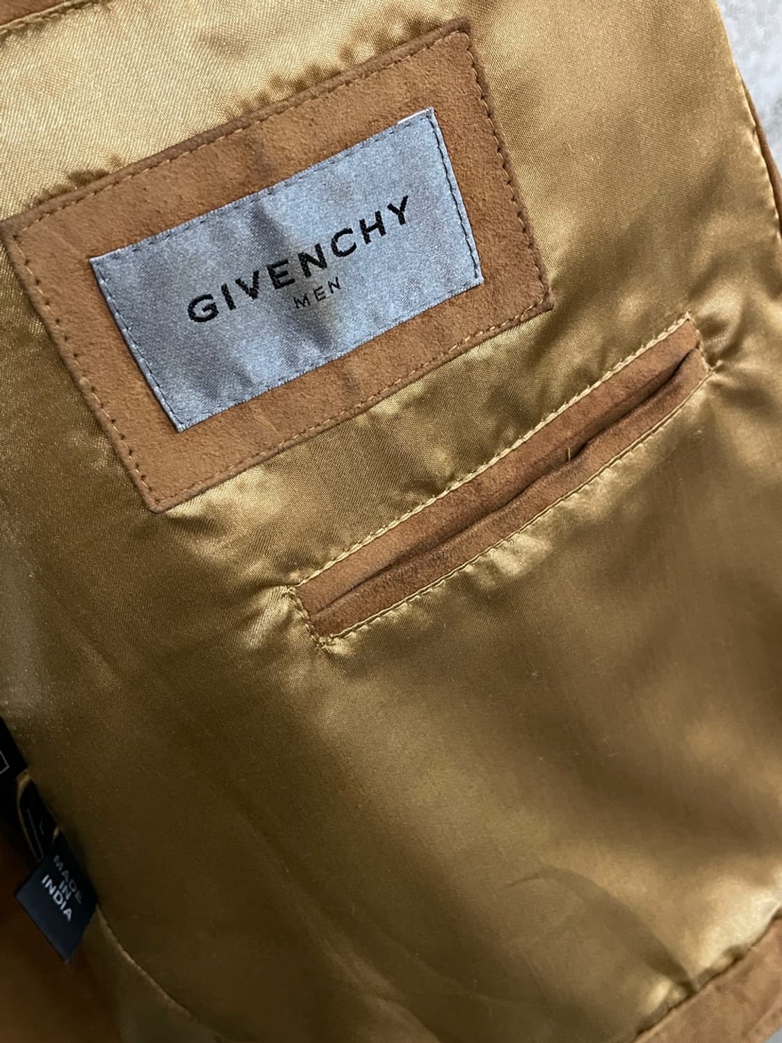 지방시 카멜 스웨이드 레더 자켓 상품이미지7