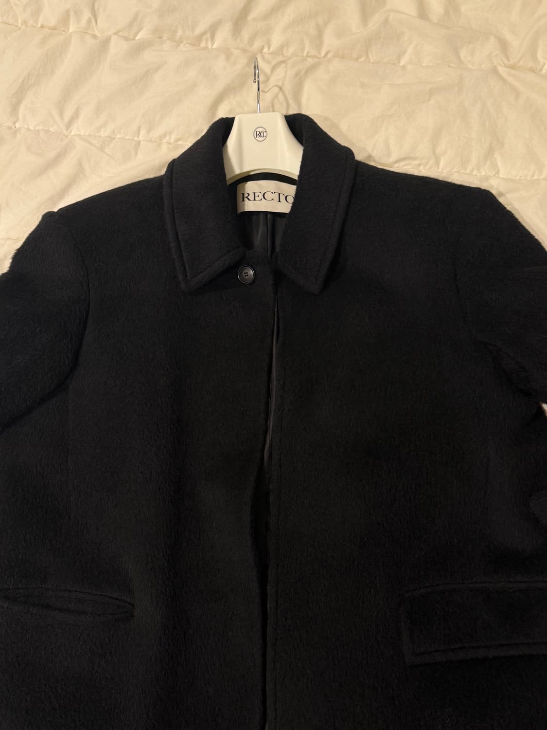 렉토 24FW 라마 울 발마칸 코트 블랙 상품이미지7