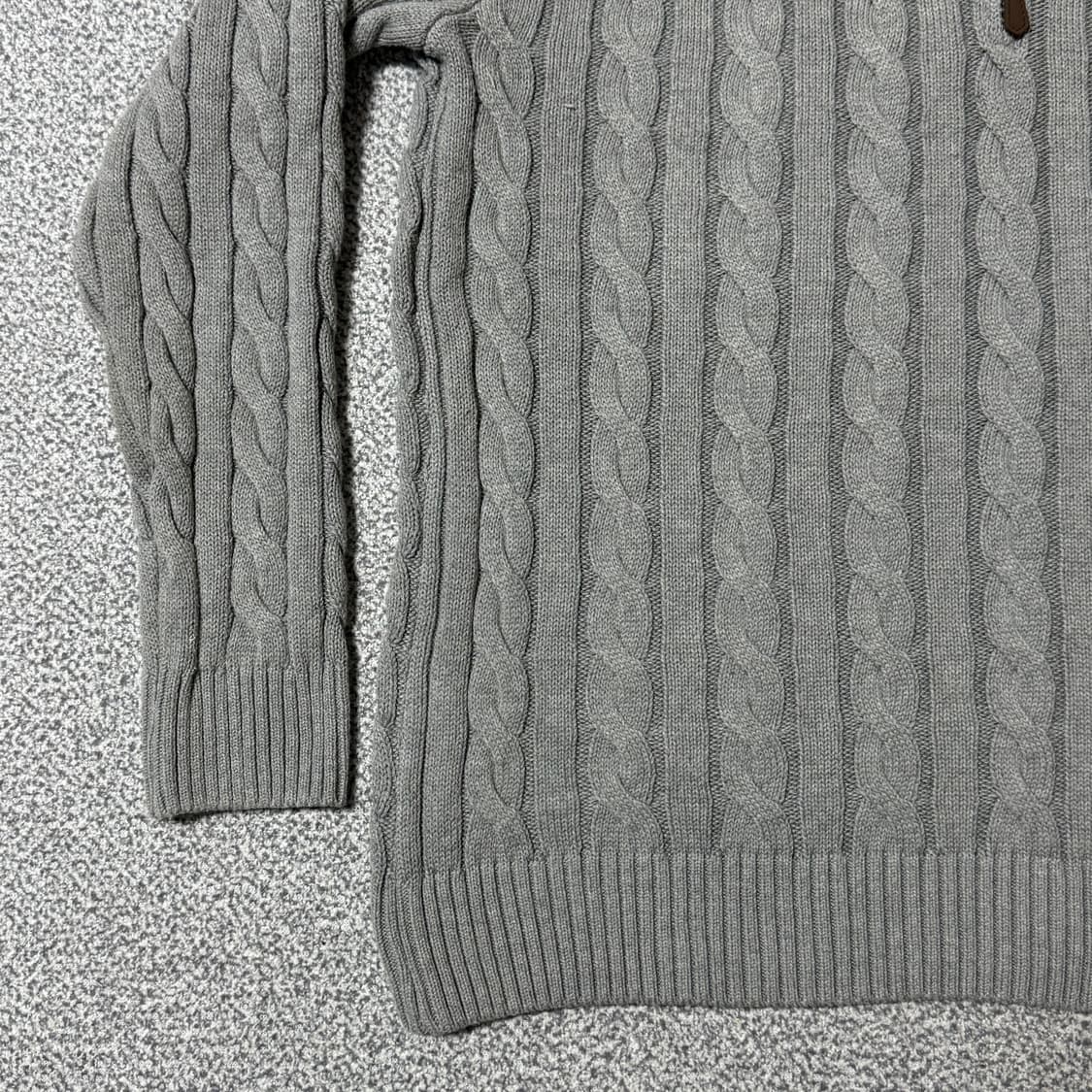 폴로 랄프로렌 꽈배기 니트 반집업 L 상품이미지6