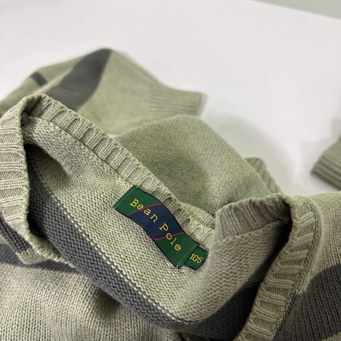 105 빈폴 카키 단가라 면 니트 상품이미지2