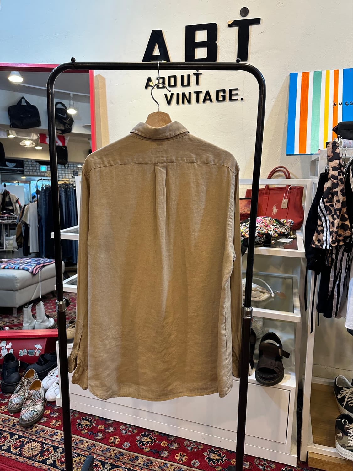 폴로 랄프로렌 클래식핏 린넨 셔츠 베이지 L 상품이미지7