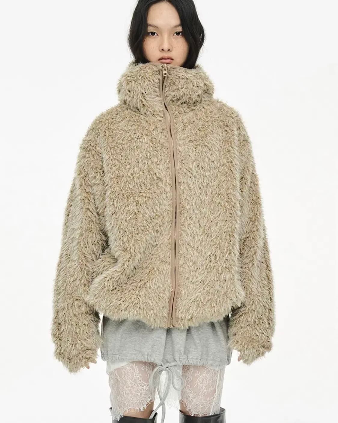 세릭 바라클라바 집업 베이지 상품이미지1