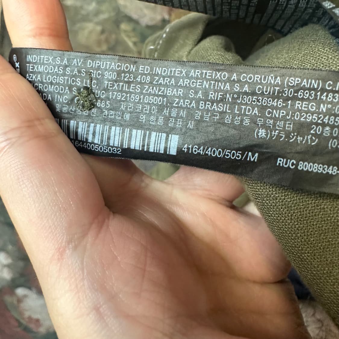 자라 빈티지 화이트 스티치 카키셔츠자켓 M 상품이미지4