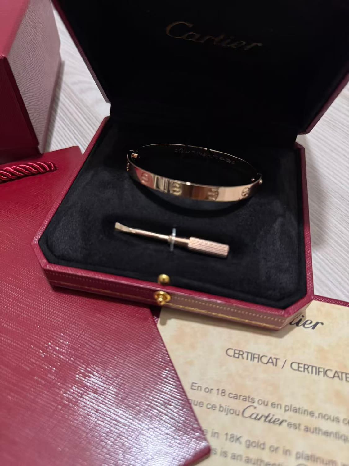 까르띠에 러브 시리즈 로즈골드 팔찌 다이아몬드는 없습니다. 상품이미지2