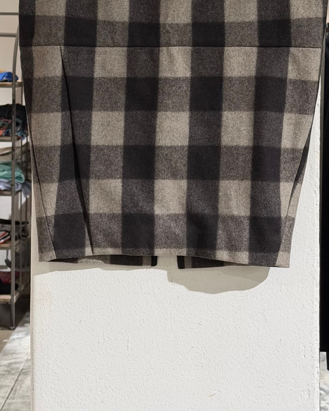 릭오웬스 브라운 그레이 체크 fw12 마운틴 미디 스커트 상품이미지3