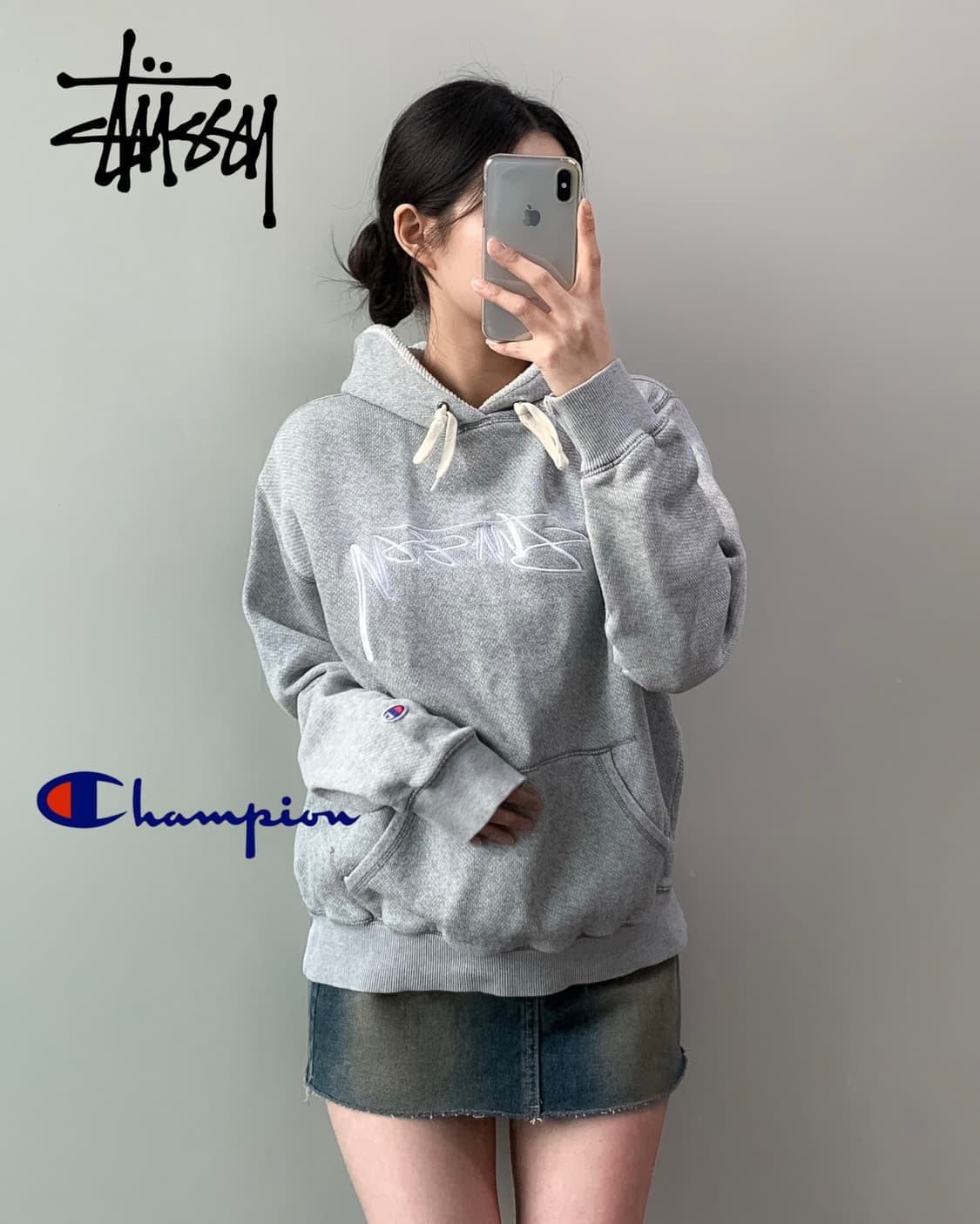 스투시 X 챔피온 후드티  상품이미지2