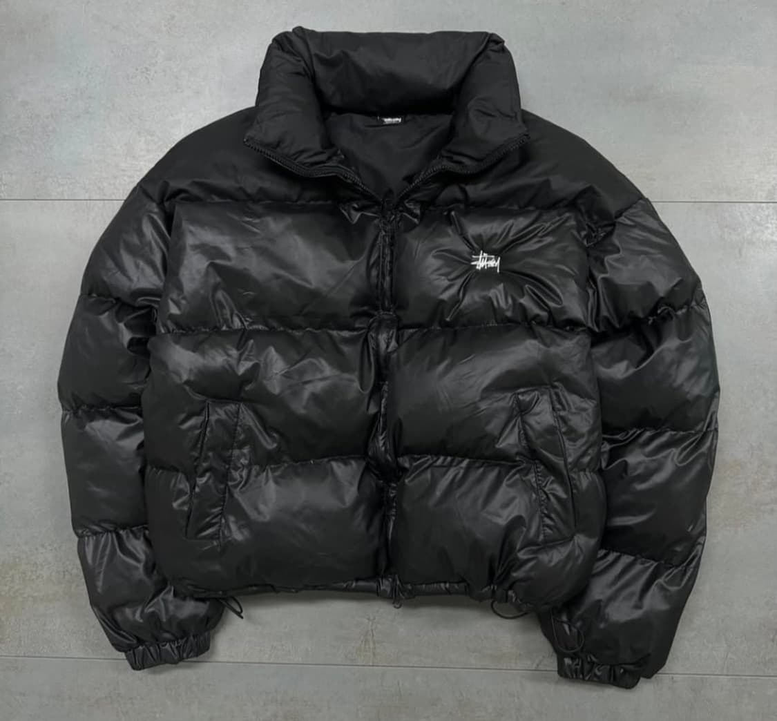 스투시 블랙 자수 집업 패딩 (투웨이, 밑단 스트링) 상품이미지1