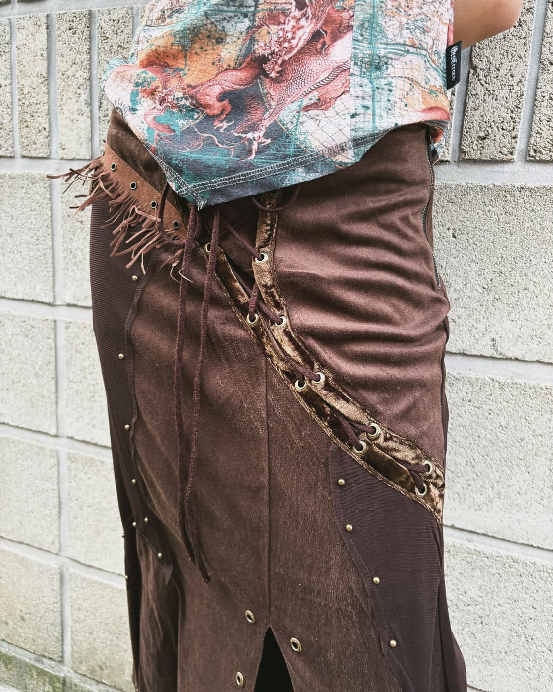 오즈온 보헤미안 무드 아일렛 롱 스커트 상품이미지5