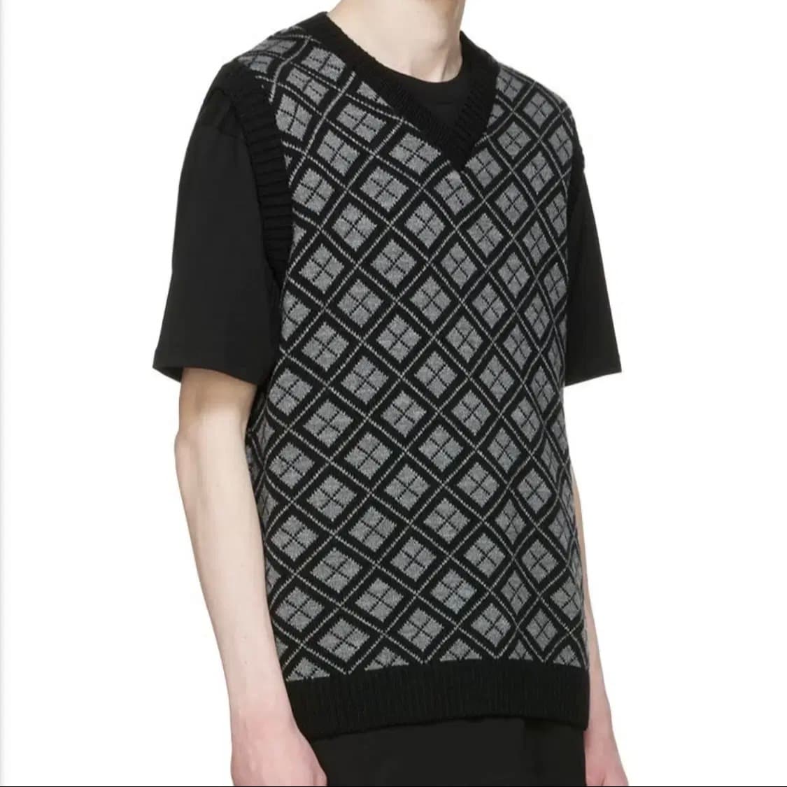 남성) 22SS 매너스 골프 체크 패턴 베스트 상품이미지2