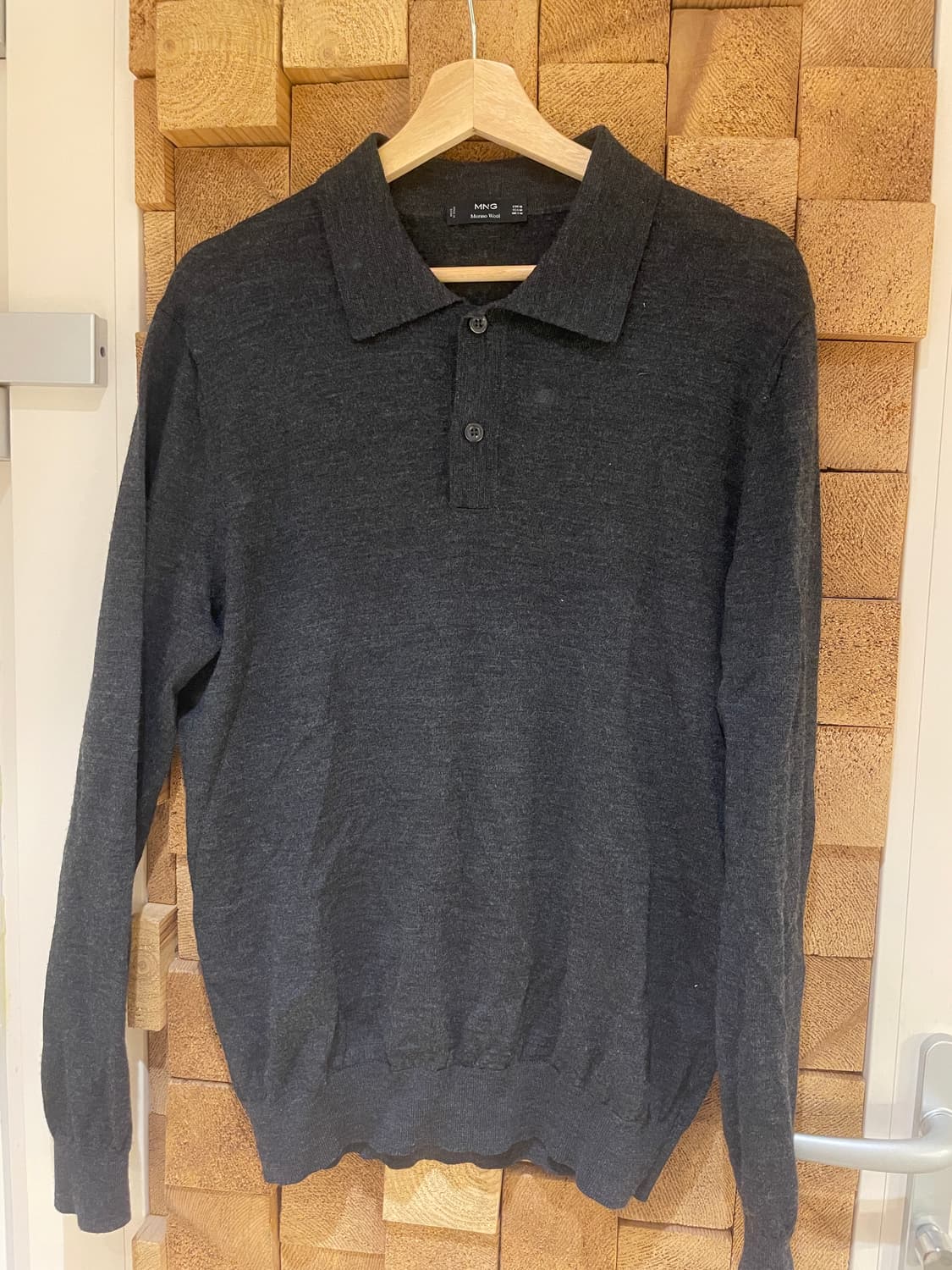 망고 메리노울 긴팔 폴로 셔츠 M 상품이미지1