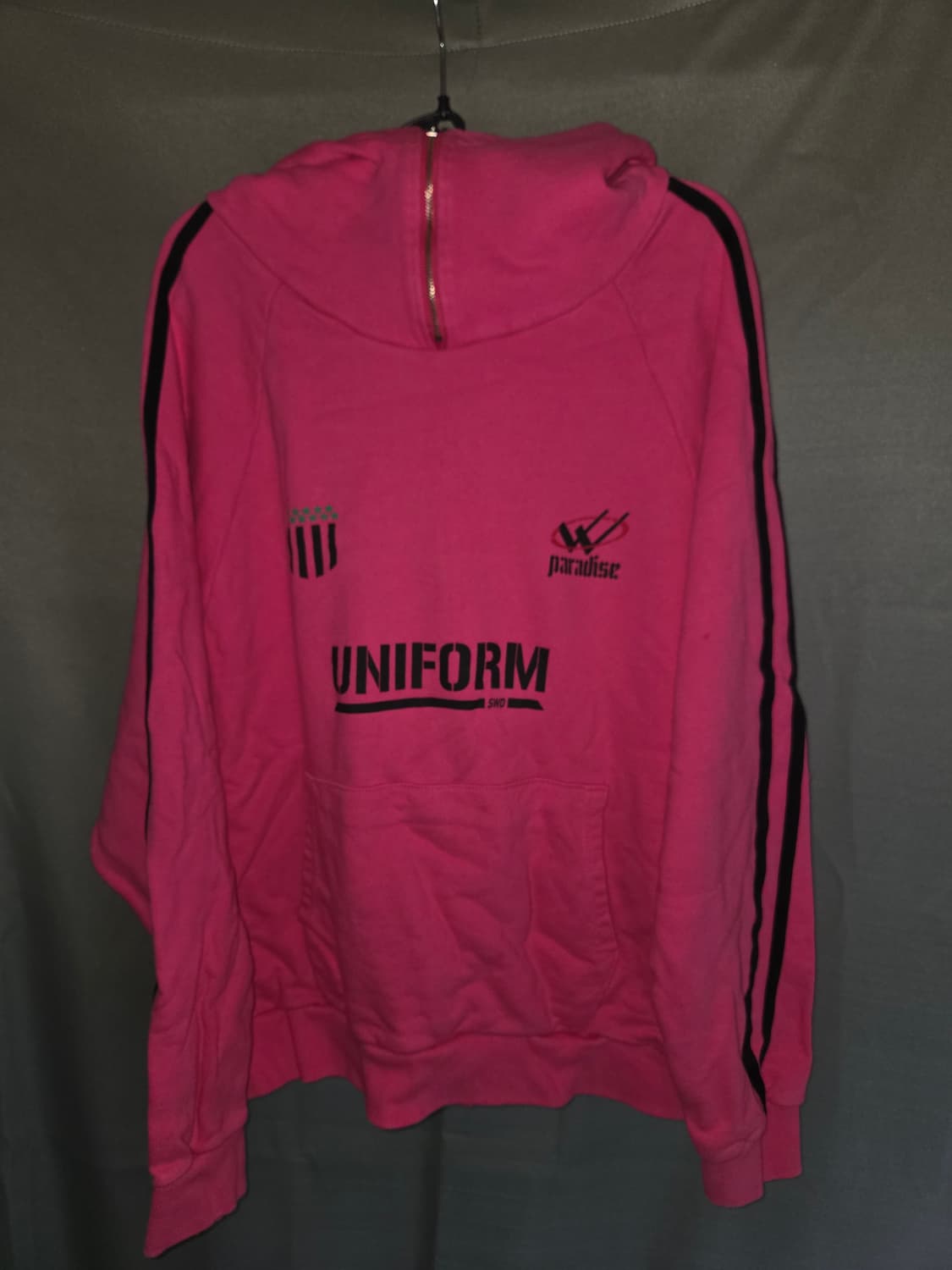 5천원 급처! 하이넥 레이싱 유니폼 후드티 핑크 상품이미지1