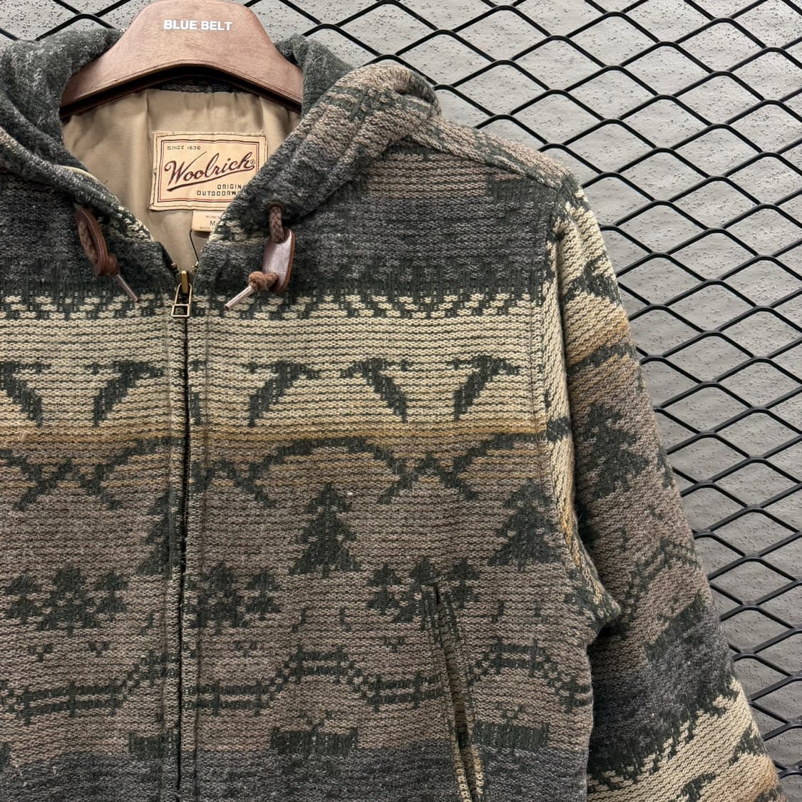 울리치 울 블랭킷 후드자켓 플라잉구스 패턴 사이드 포켓 디테일 카키 상품이미지6