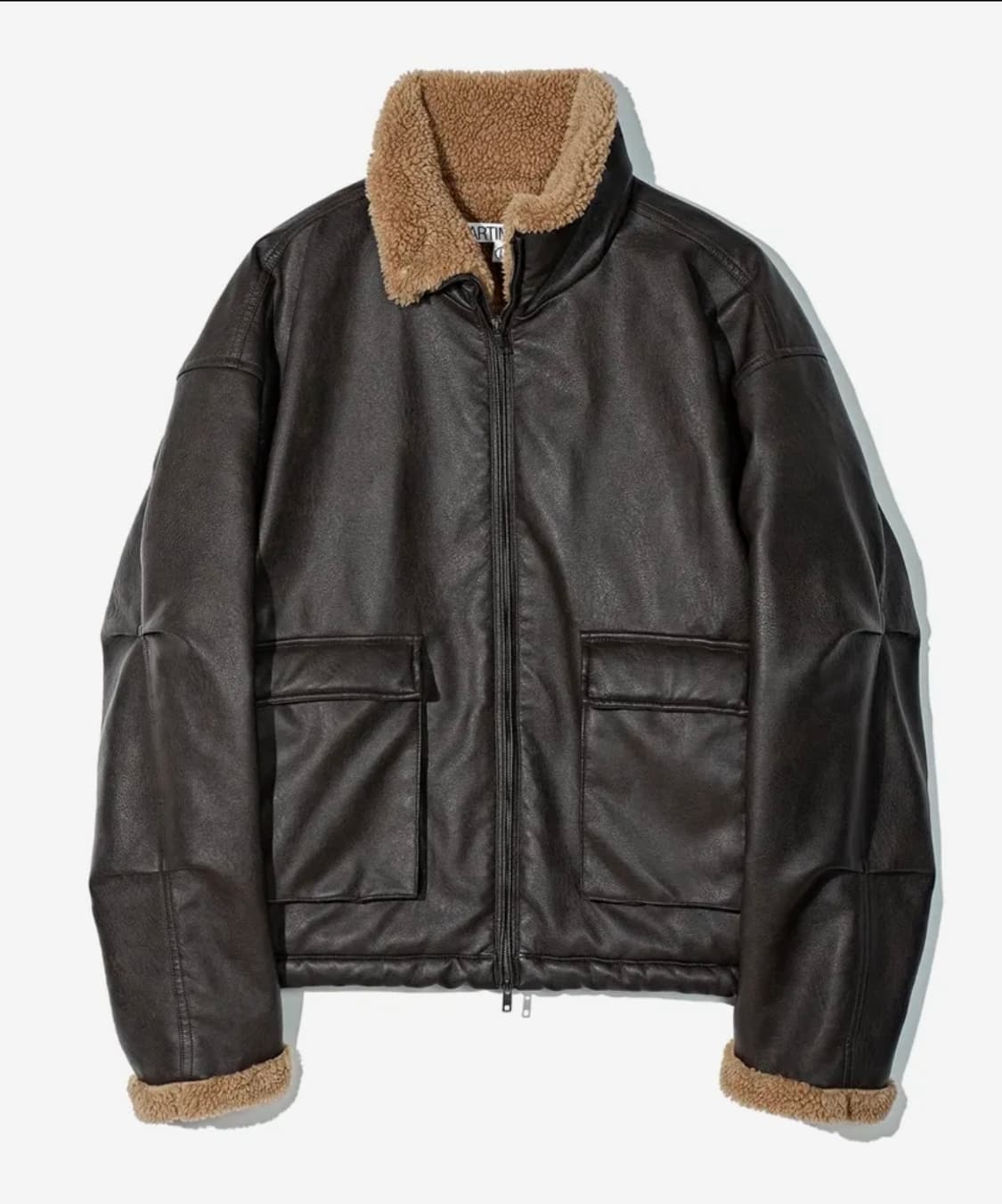 파르티멘토 레더 보아 플리스 무톤 자켓 브라운 M 상품이미지1