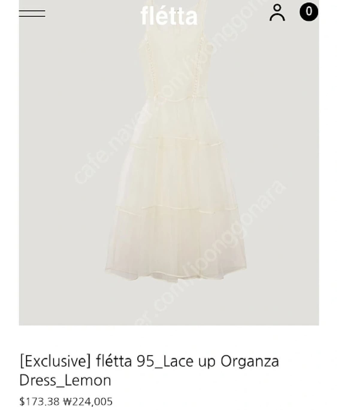 fletta 플레따 95_Lace up Organza Dress (BR) 상품이미지2