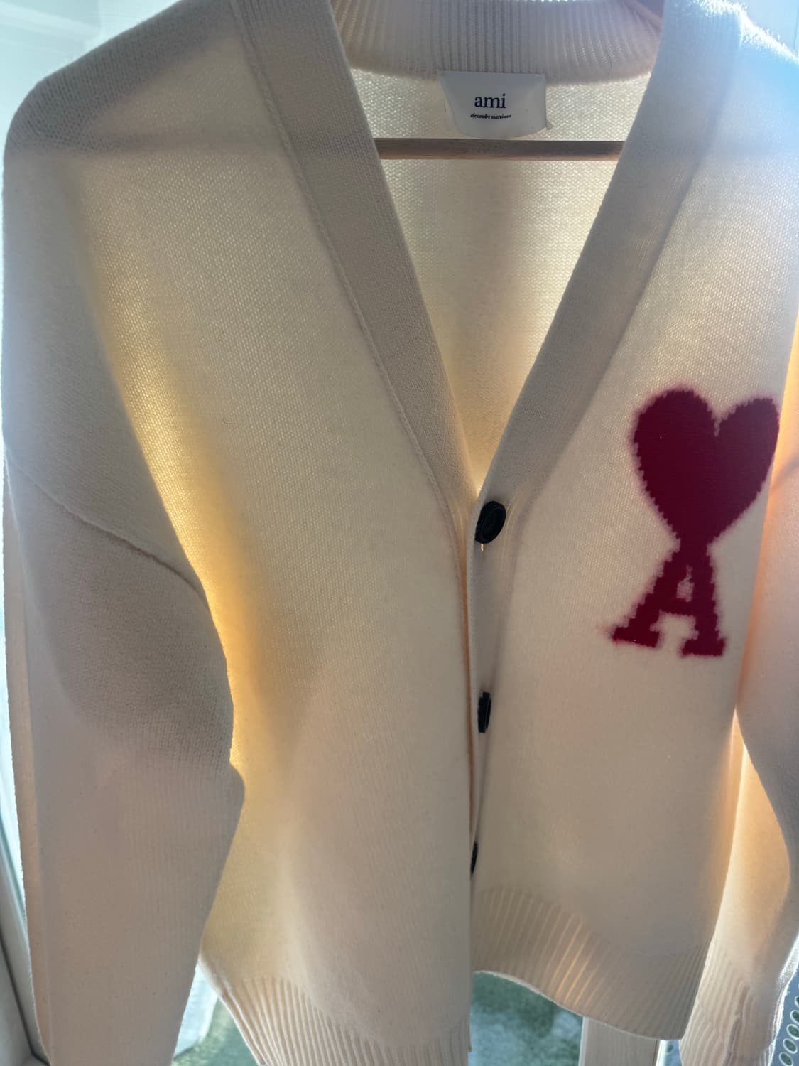 [L]아미 빅하트 로고 인타르시아 가디건 판매 상품이미지3