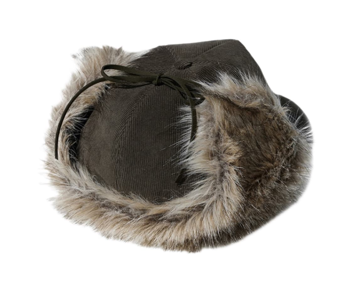 open yy 오픈 와이와이 포우 퍼 코듀로이 이어플랩 캡 카키 상품이미지3