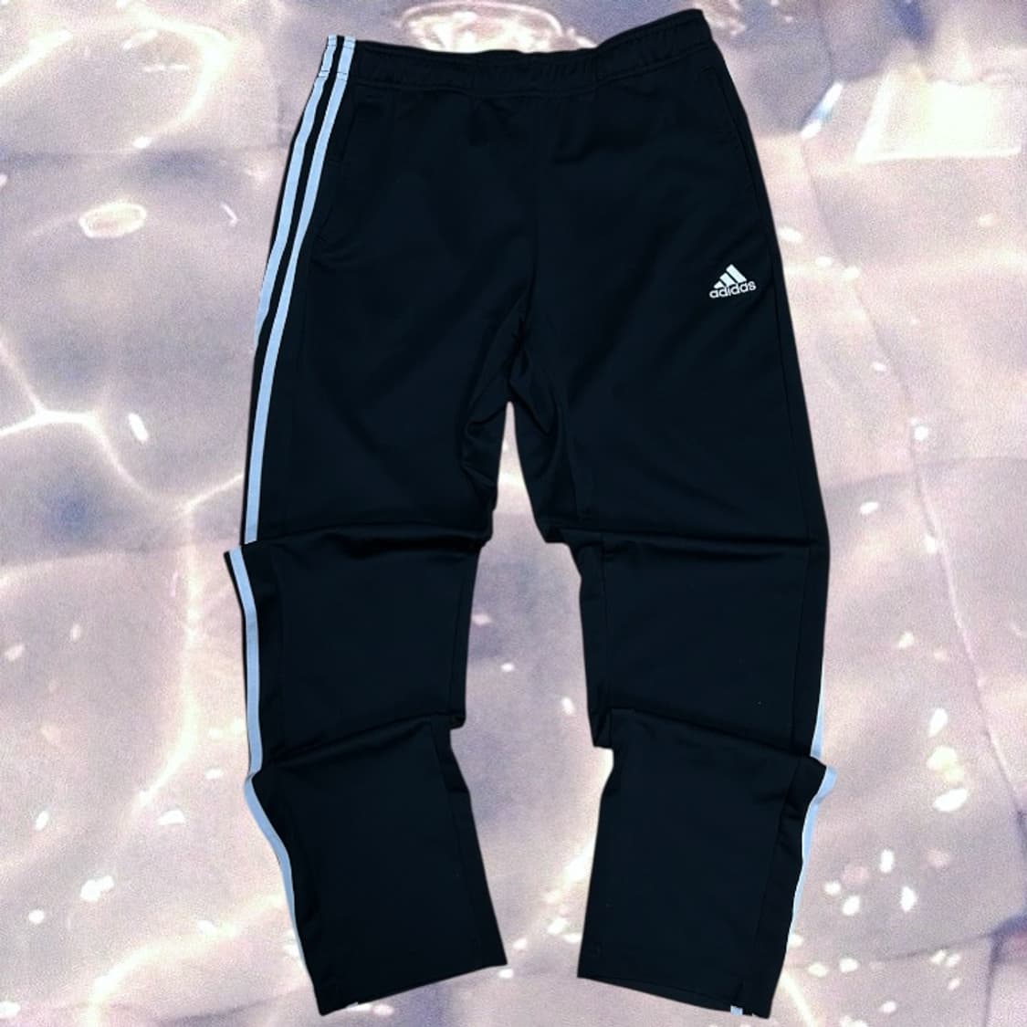아디다스 검흰 블랙 화이트 삼선 와이드 트랙 팬츠 XL 상품이미지3
