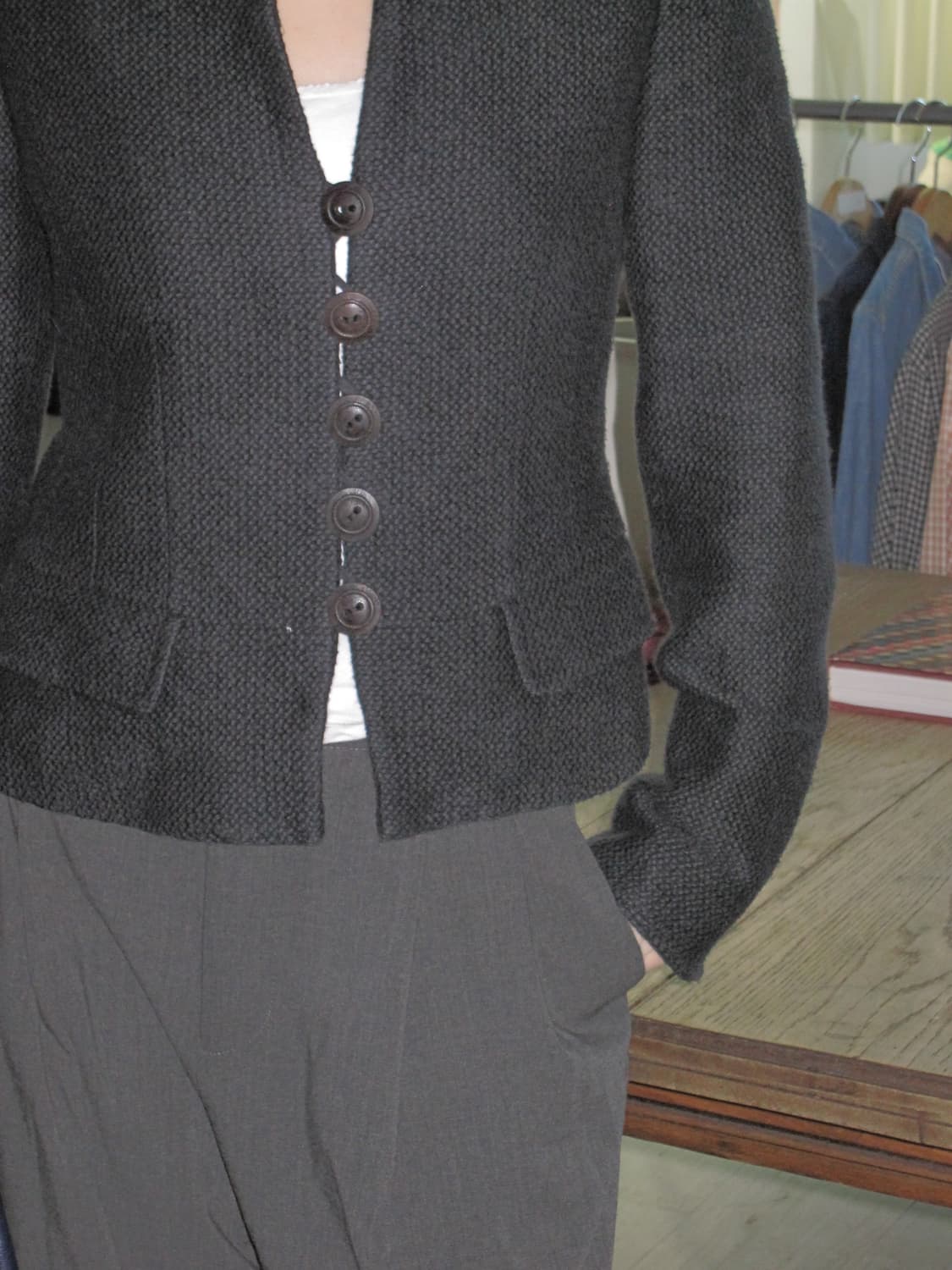 블랙 코튼 자켓 상품이미지4