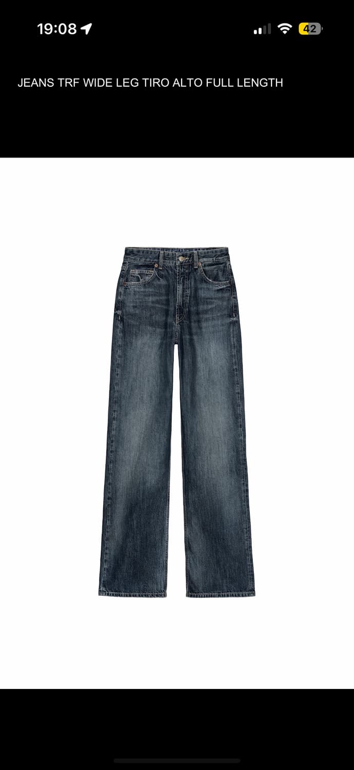 자라 TRF 와이드레그 하이웨이스트 풀렝스진 6045/224 인디고블루 상품이미지4