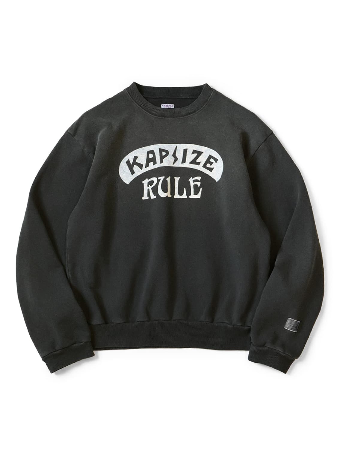 캐피탈 캡사이즈 룰 Pt 플리스 크루 스웨트셔츠 블랙 5 상품이미지1