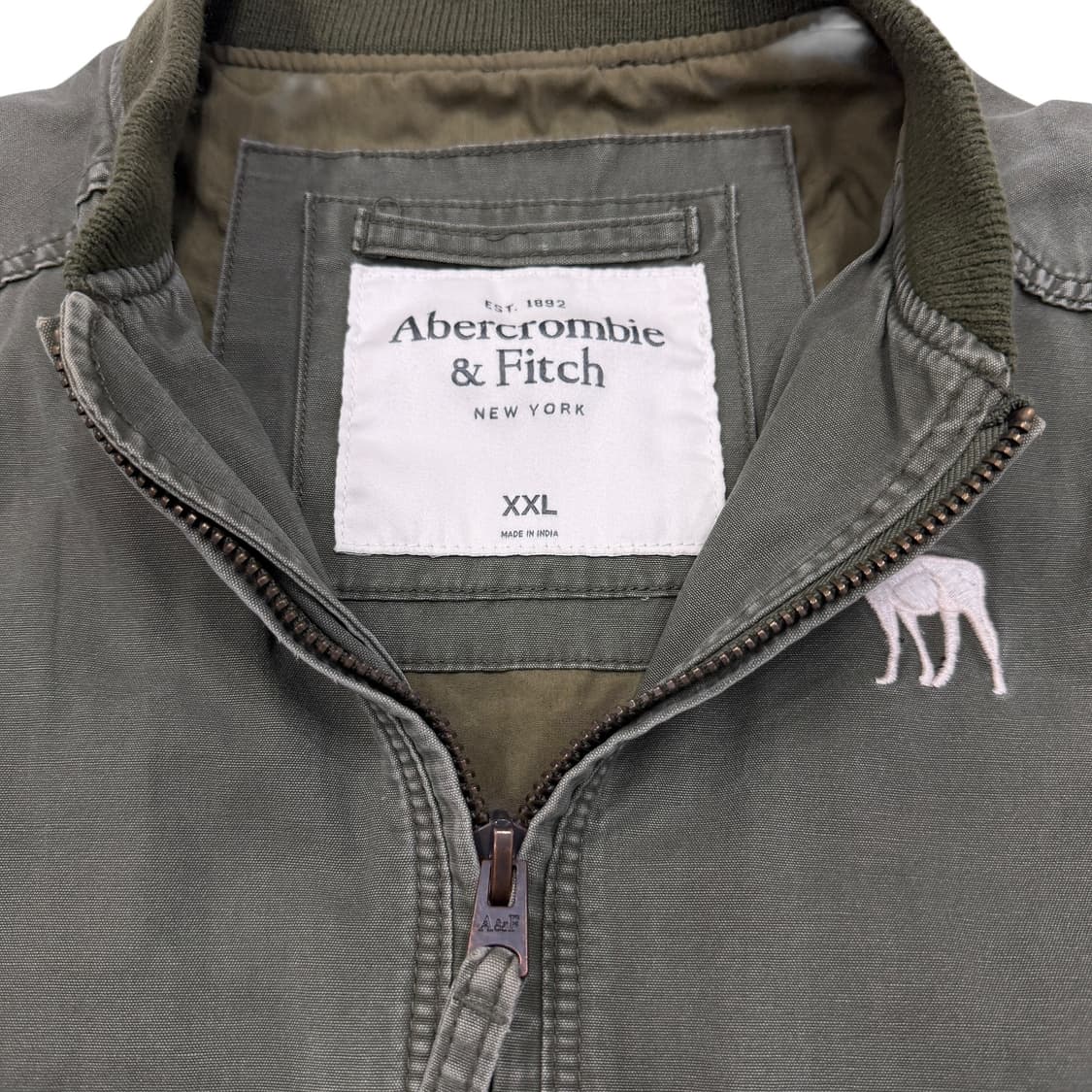 아베크롬비 워시드 코튼 MA-1 봄버 자켓 카키 그린 2XL 상품이미지2