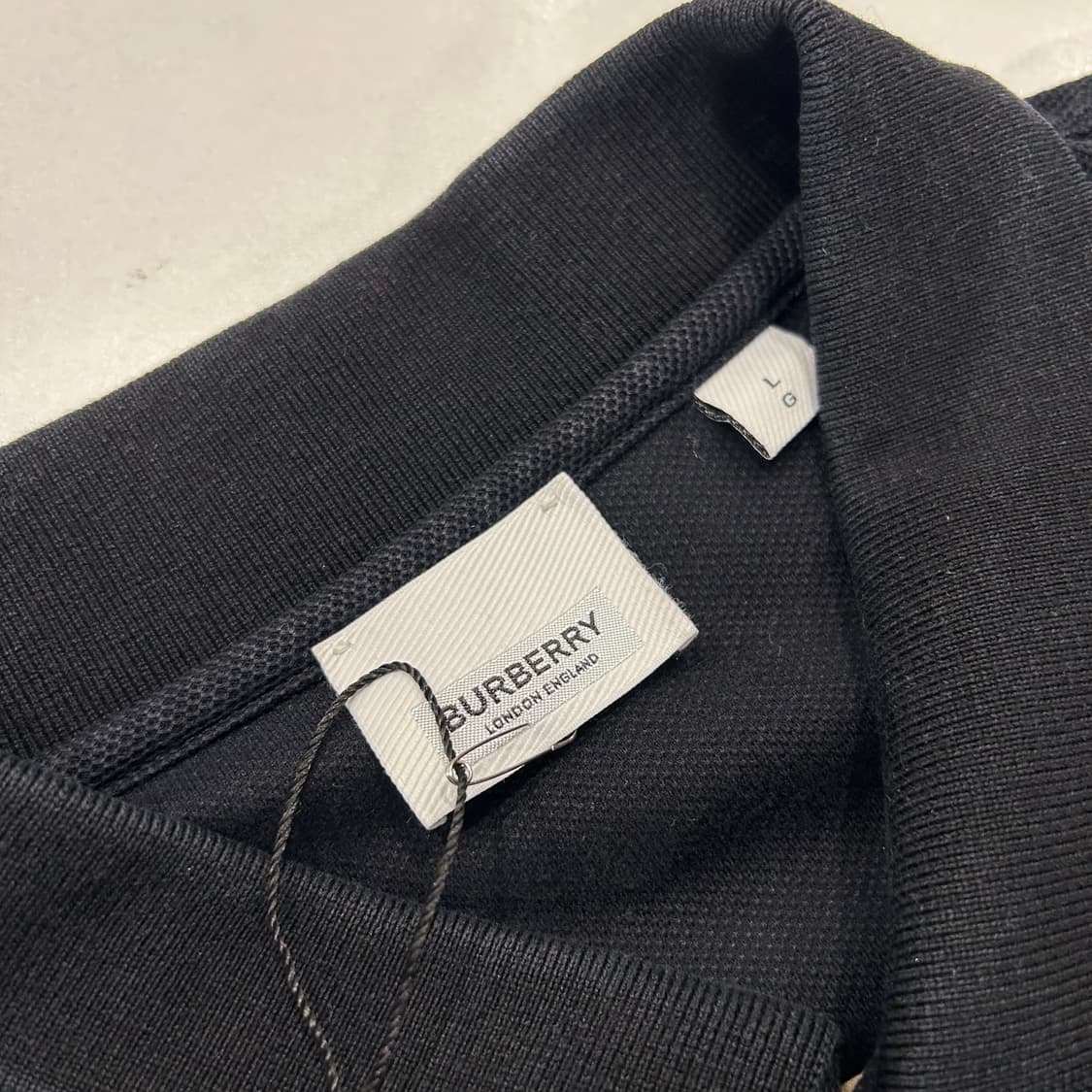 [L] 버버리 TB 블랙 반팔 폴로 티셔츠 B215 상품이미지5