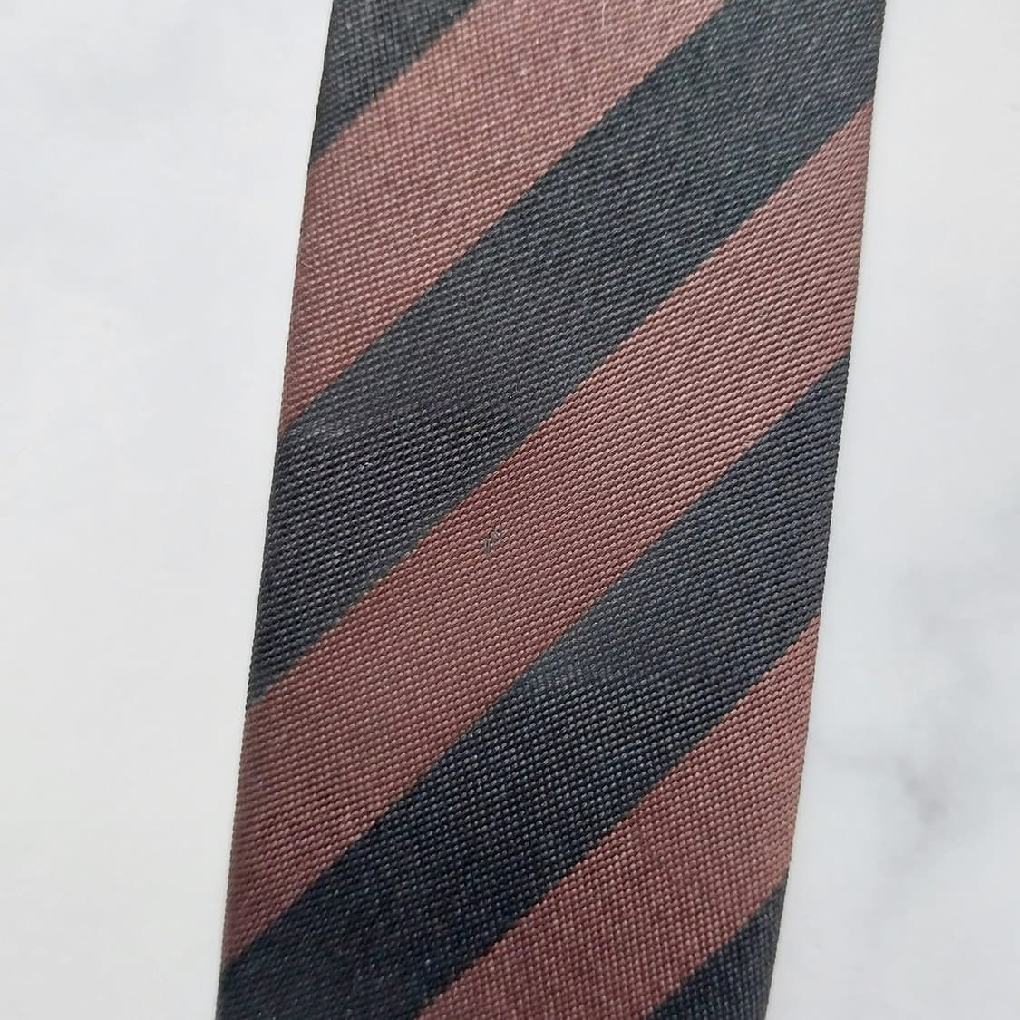발렌티노 실크 브라운&블랙 스트라이프 넥타이 10cm A등급 K1483
 상품이미지10
