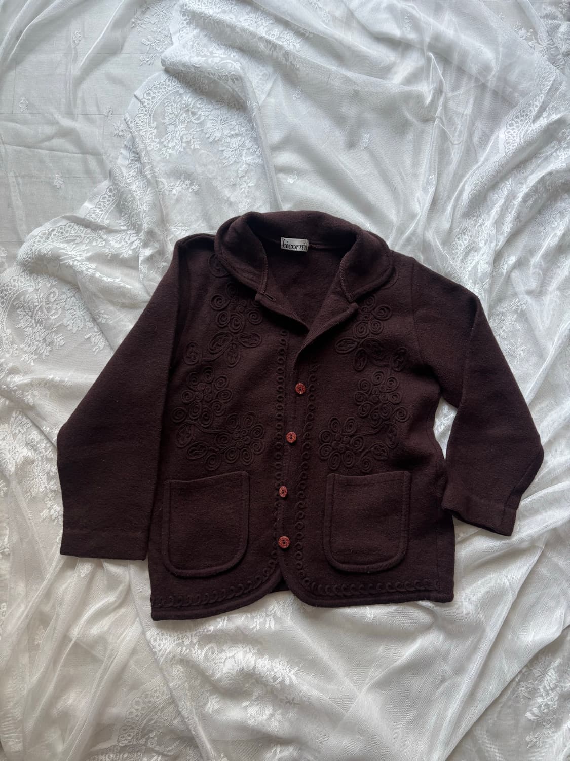 모리걸 브라운 플라워 자켓 상품이미지1