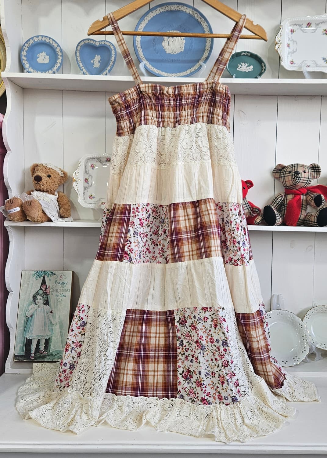 패치워크 레이스 원피스 상품이미지5