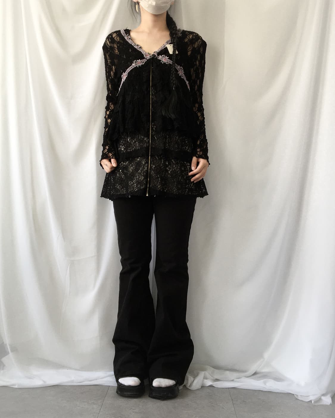 Lace point crochet knit cardigan 상품이미지8