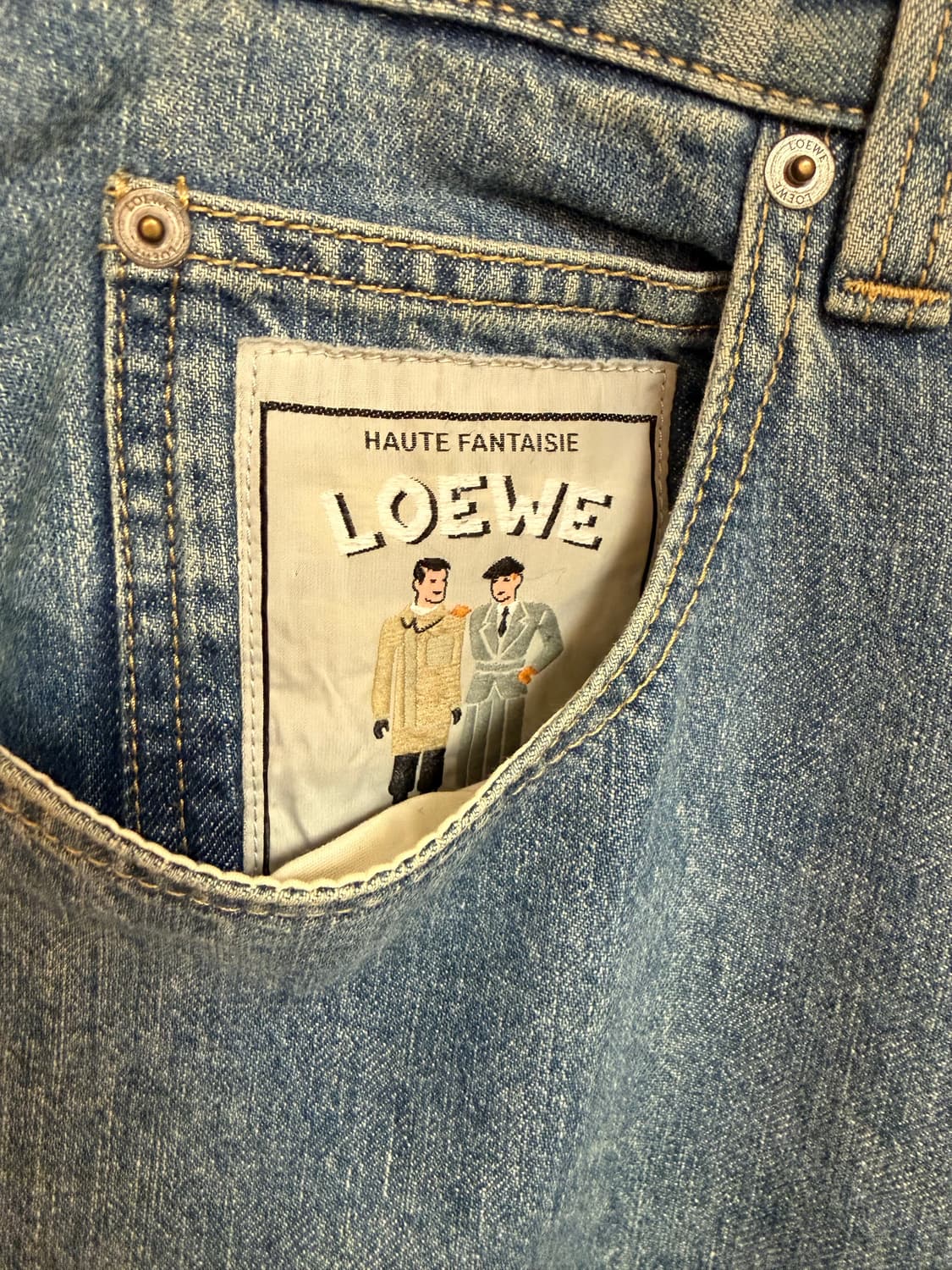 (우주매물) 로에베 멘즈 패치워크 데님팬츠 50 상품이미지6