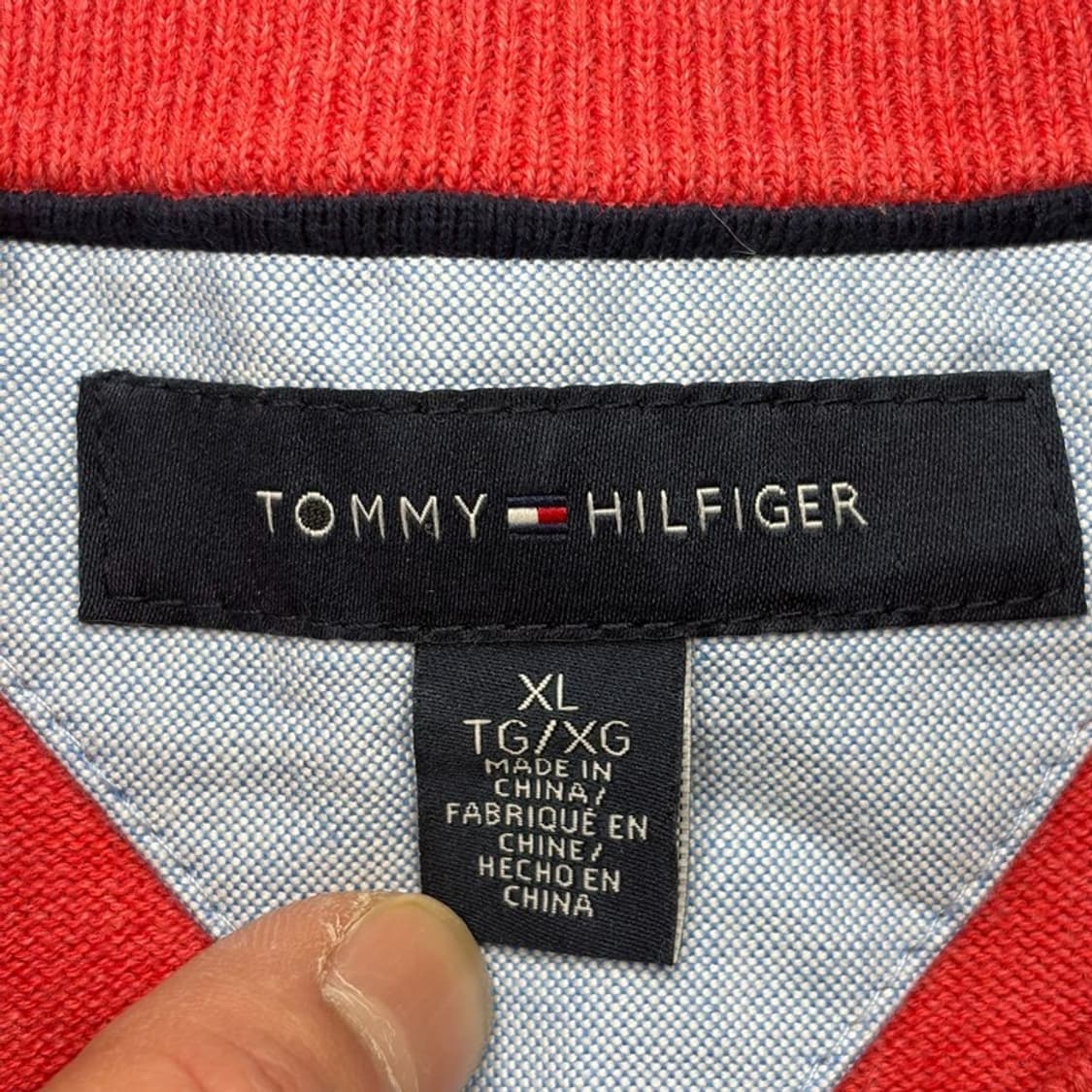 타미힐피거 브이넥 아가일 니트 v2601 상품이미지6