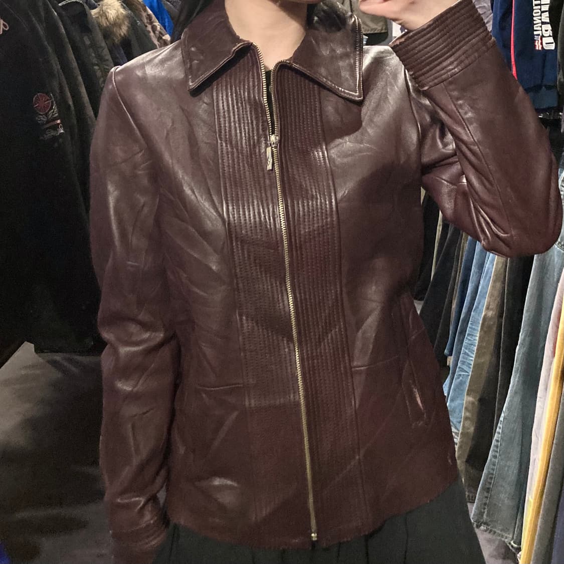 [IM] VERSUS 레더자켓 버건디 상품이미지5