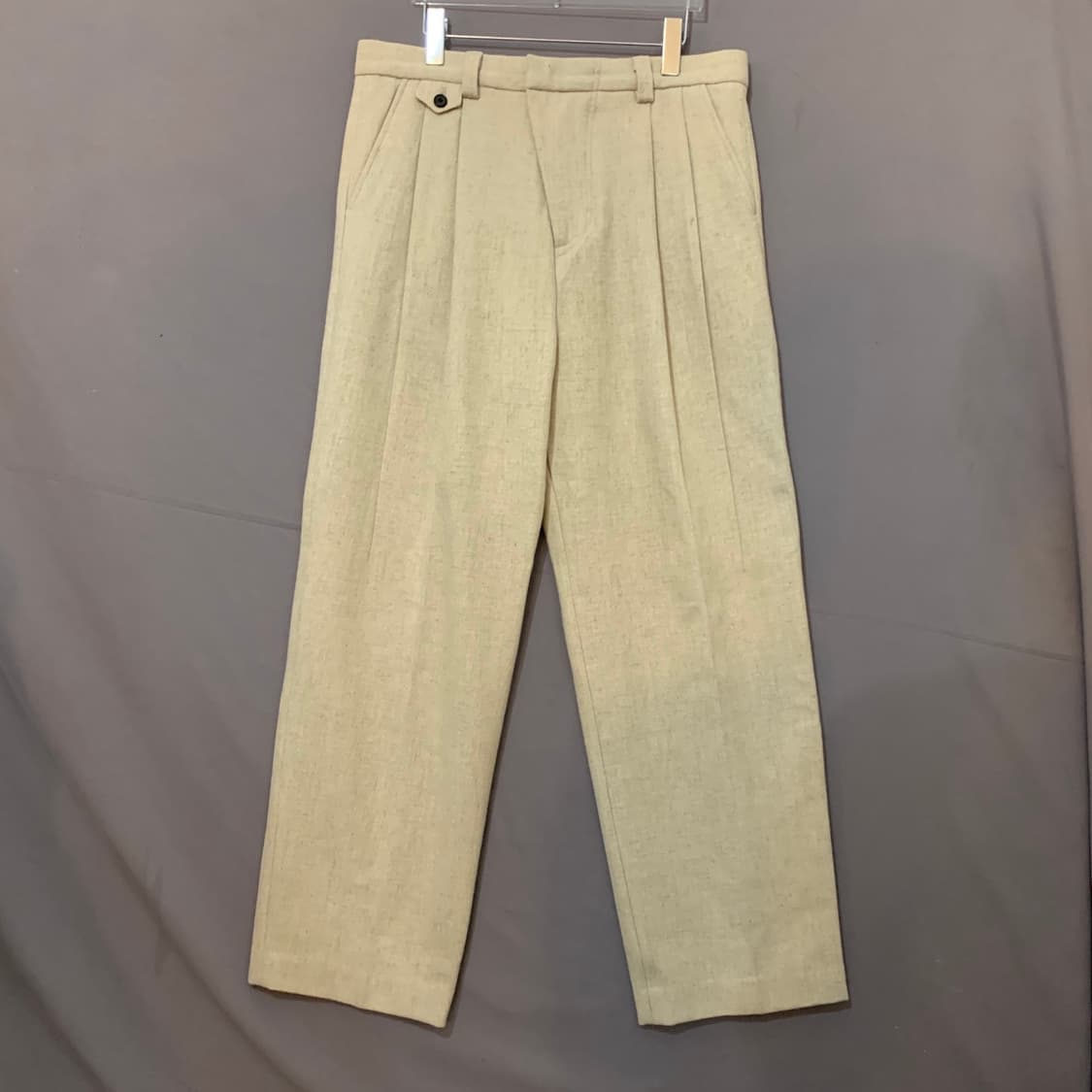 L STU 투턱 모직 울 슬랙스 팬츠 상품이미지2