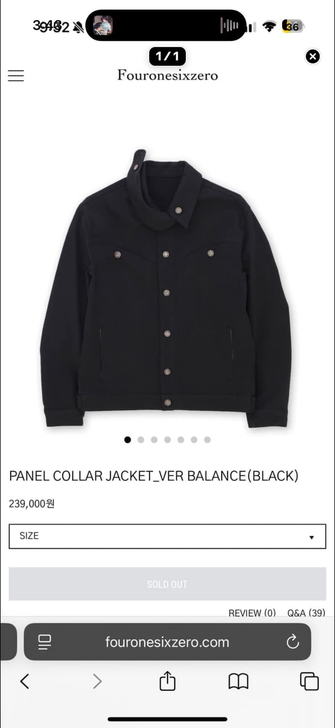 fouronesixzero 자켓 2사이즈 구합니다 상품이미지1