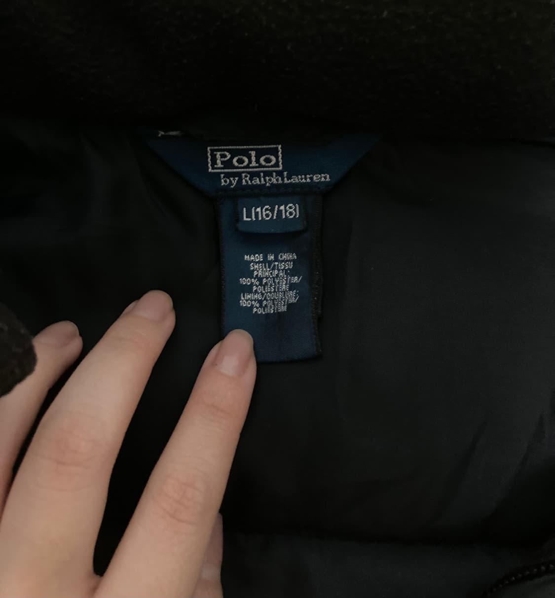 폴로 패딩 블랙  상품이미지5