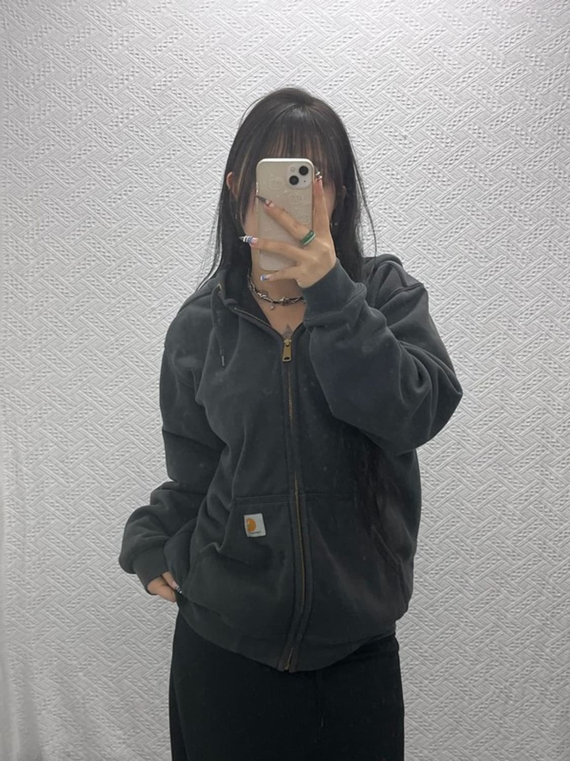 칼하트 캐주얼 빈티지 써멀 후드집업 S C07880 상품이미지2