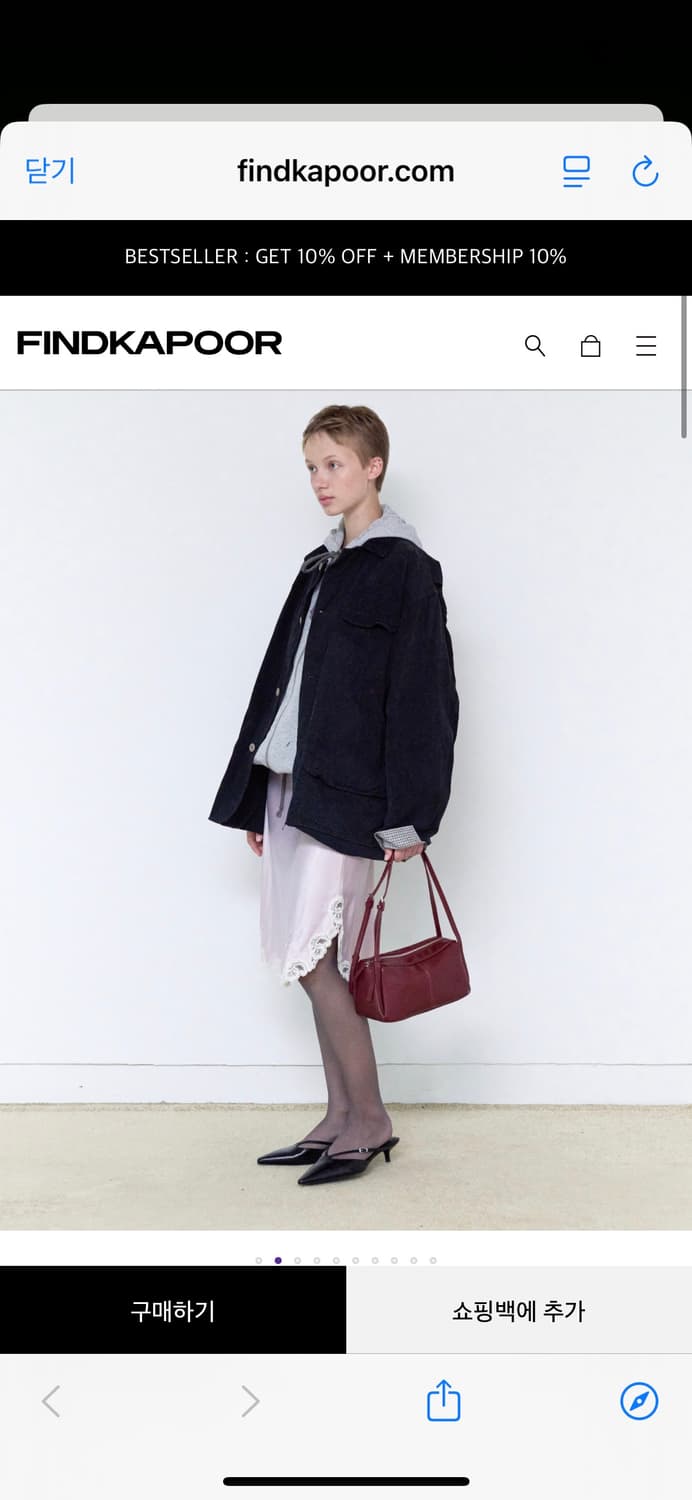 새제품/ 파인드카푸어 모노백 24 버건디 크로스백 숄더백 상품이미지5