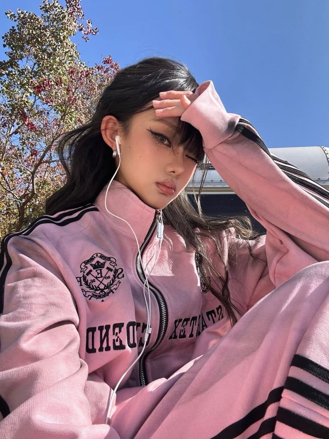 Pink Washed Zip Hoodie Two-Piece Set 상품이미지5