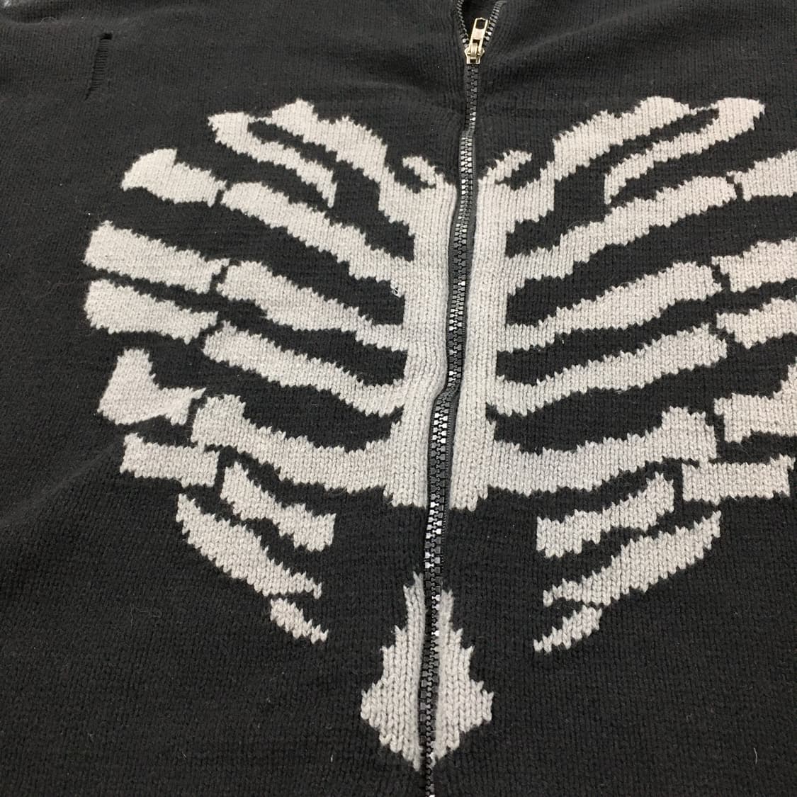 투티/0185 xtonz 니트 투웨이 집업 데미지 블랙 상품이미지5