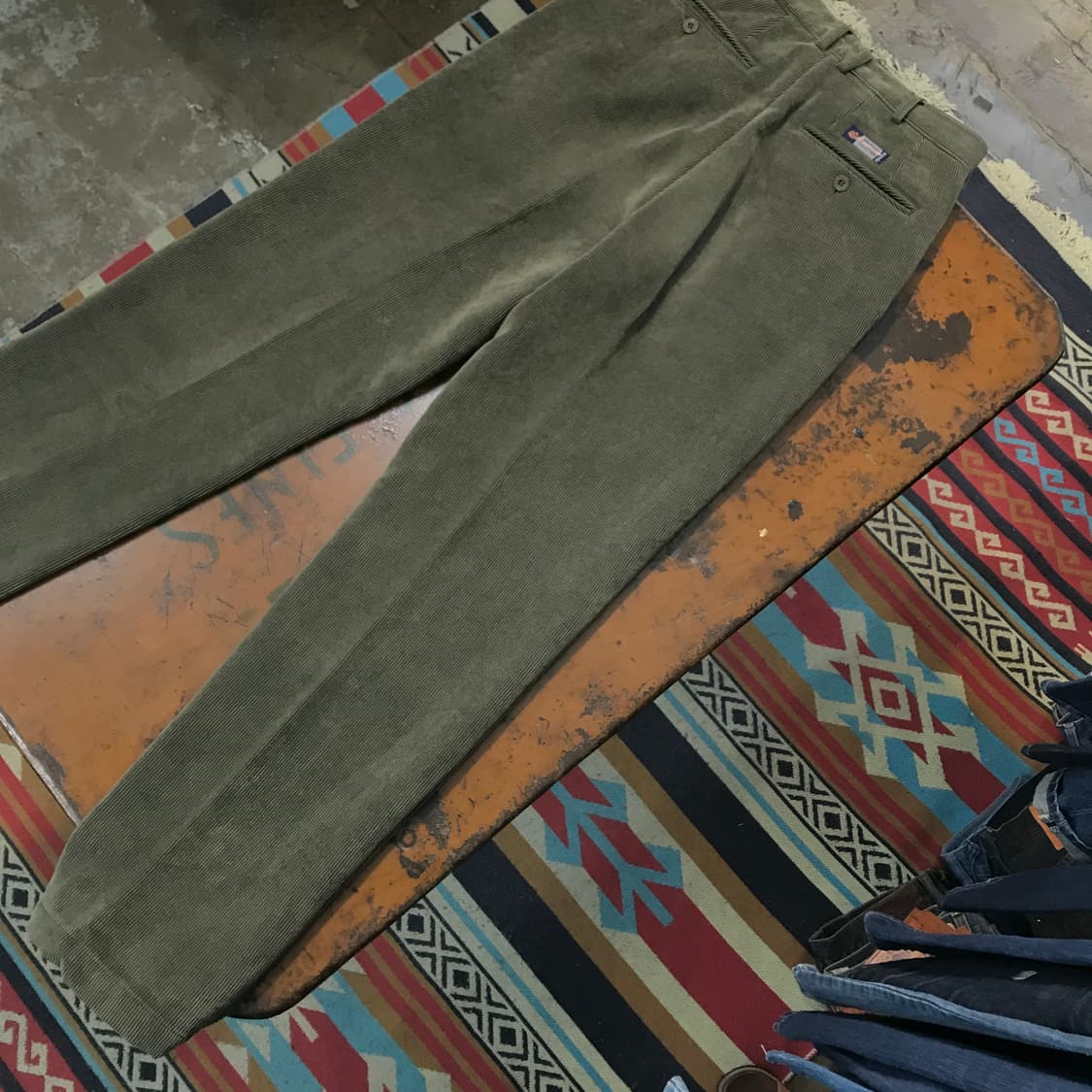 VTG 빈티지 올리브 카키 코듀로이 기모 팬츠 허리 30 사이즈  상품이미지3