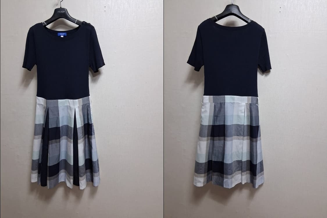 BLUE LABEL CRESTBRIDGE 원피스 네이비반팔니트배색체크   상품이미지3