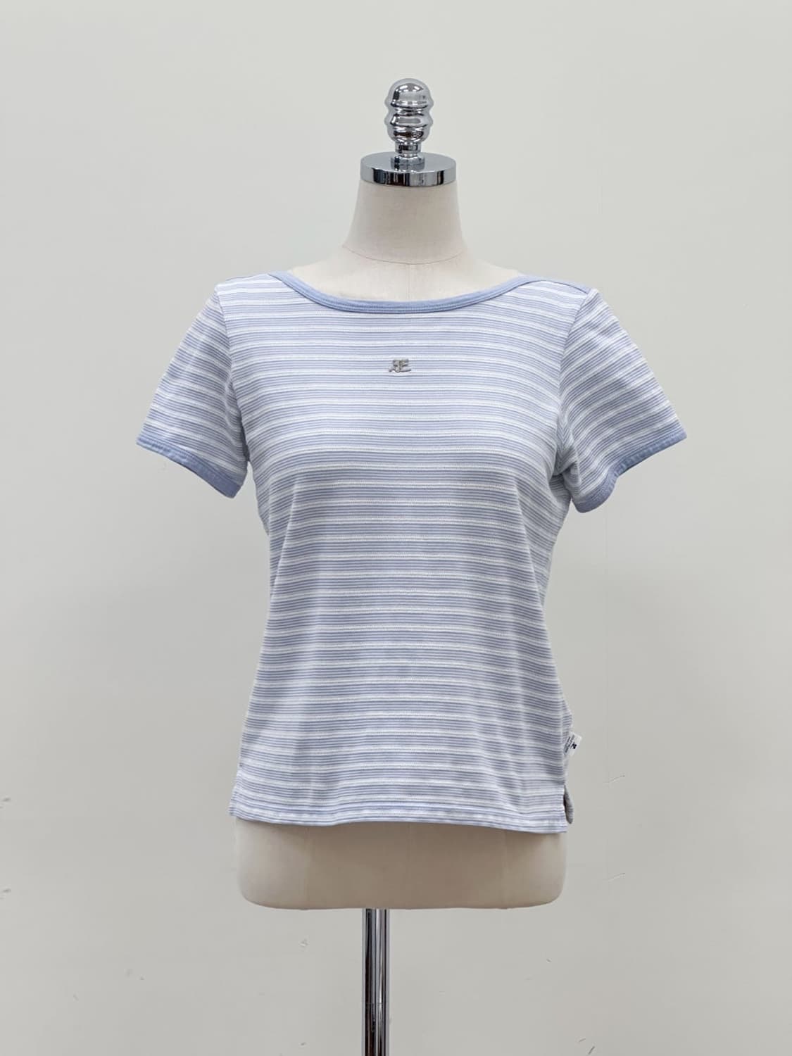 courreges / 꾸레쥬  스카이블루 스트라이프 반팔 티셔츠  상품이미지8