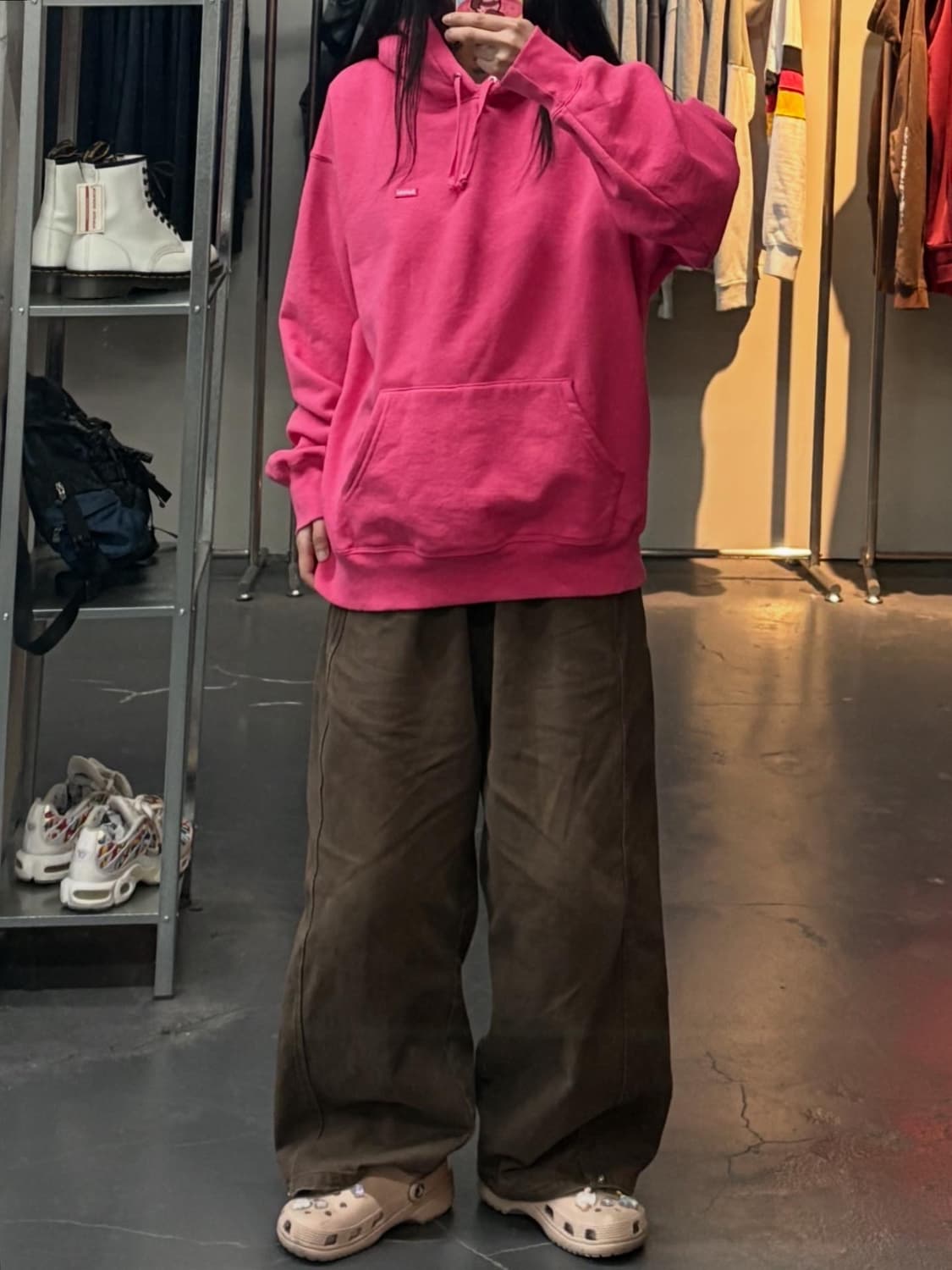 슈프림 스몰박스 후드스웨트 셔츠 마젠타A3299 상품이미지1